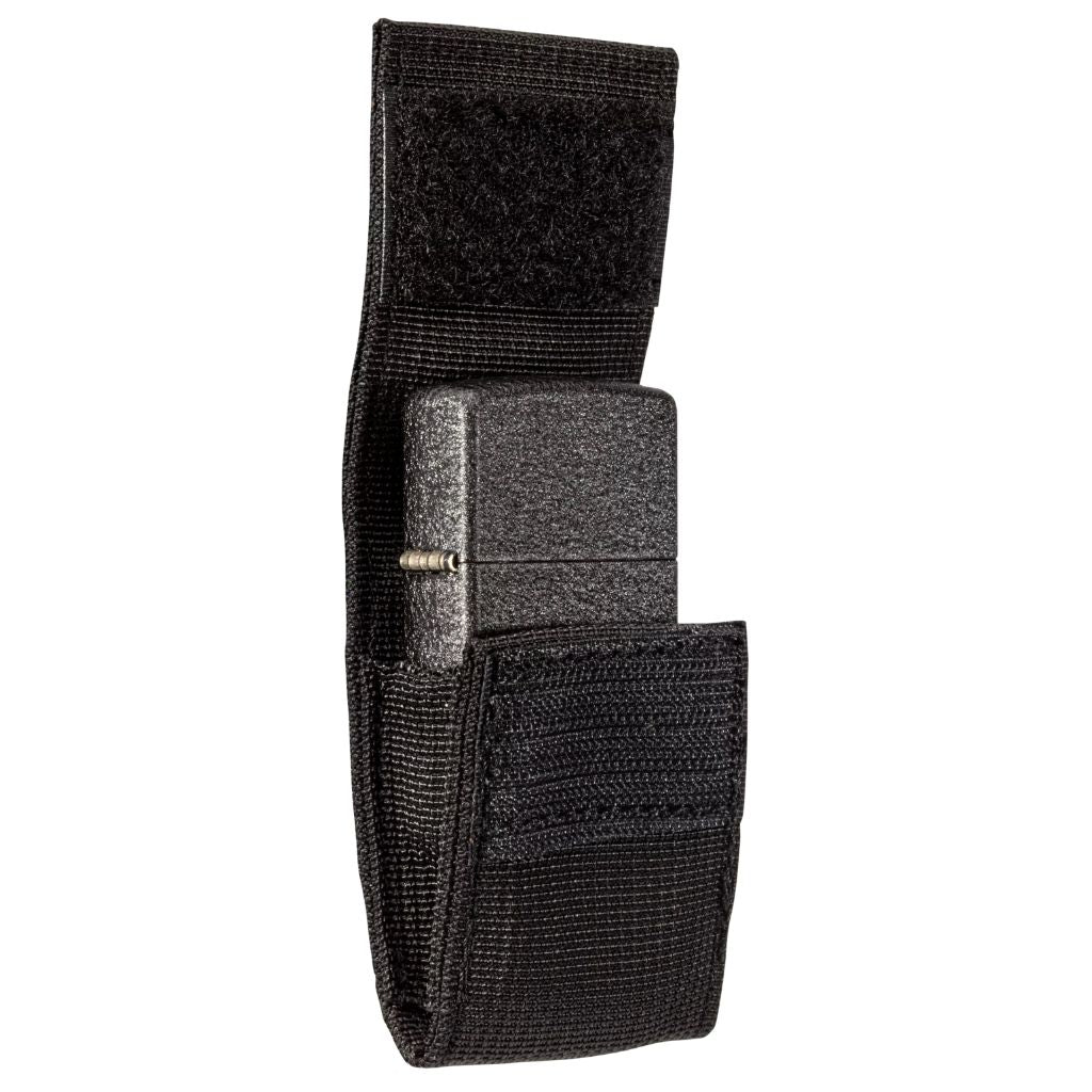 Black Tactical Pouch and Black Crackle Windproof Lighter Gift Set