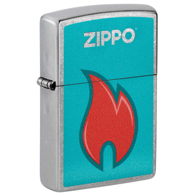 Zippo Teal Red Flame