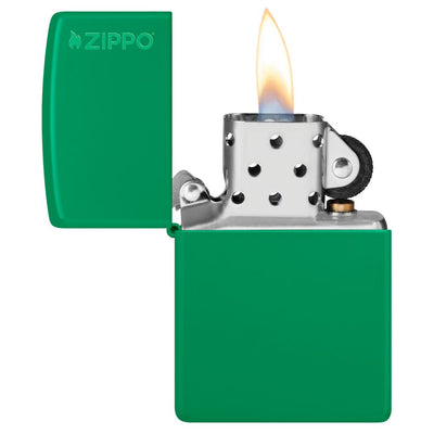 Classic Grass Green Matte Zippo Logo