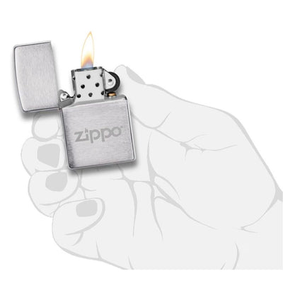 Classic Brushed Chrome with Zippo Logo