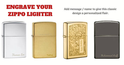 Classic Brushed Chrome with Zippo Logo