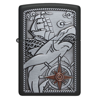 Ship Shark Emblem Design