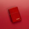 Classic Metallic Red Zippo Logo