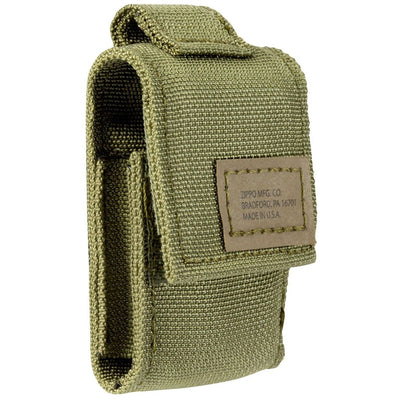 Green Tactical Pouch and Black Crackle Windproof Lighter Gift Set