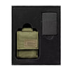 Green Tactical Pouch and Black Crackle Windproof Lighter Gift Set