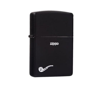 Black Matte Pipe Lighter With Pipe Logo